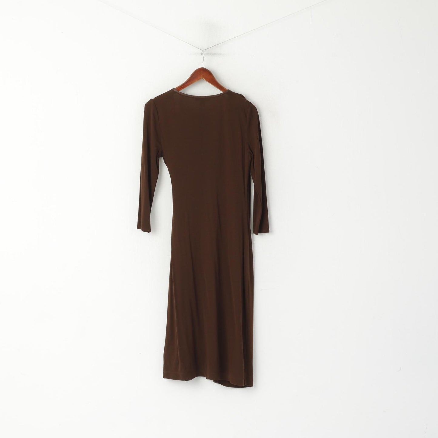 Lauren Ralph Lauren Womens 8 S Overlay Brown Long Tunic Open Thin Material Elegant Belted Top