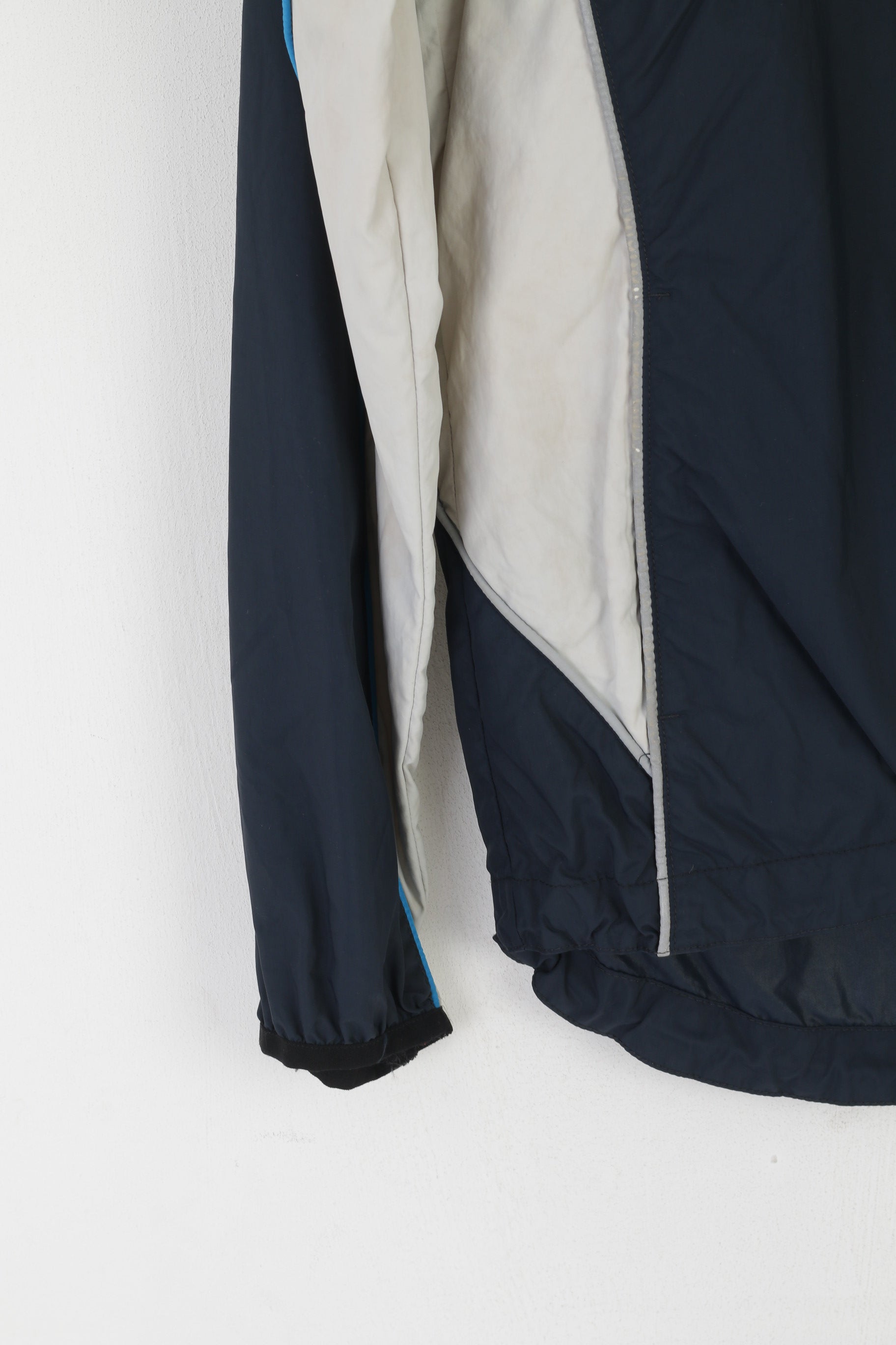 Asics Femmes 16 42 XL Veste Marine Run Activewear Fermeture Éclair Complète Manches Amovibles Haut