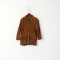 Aleksander Femmes 38 M Veste En Cuir Marron Vintage Western Simple Boutonnage Haut En Daim