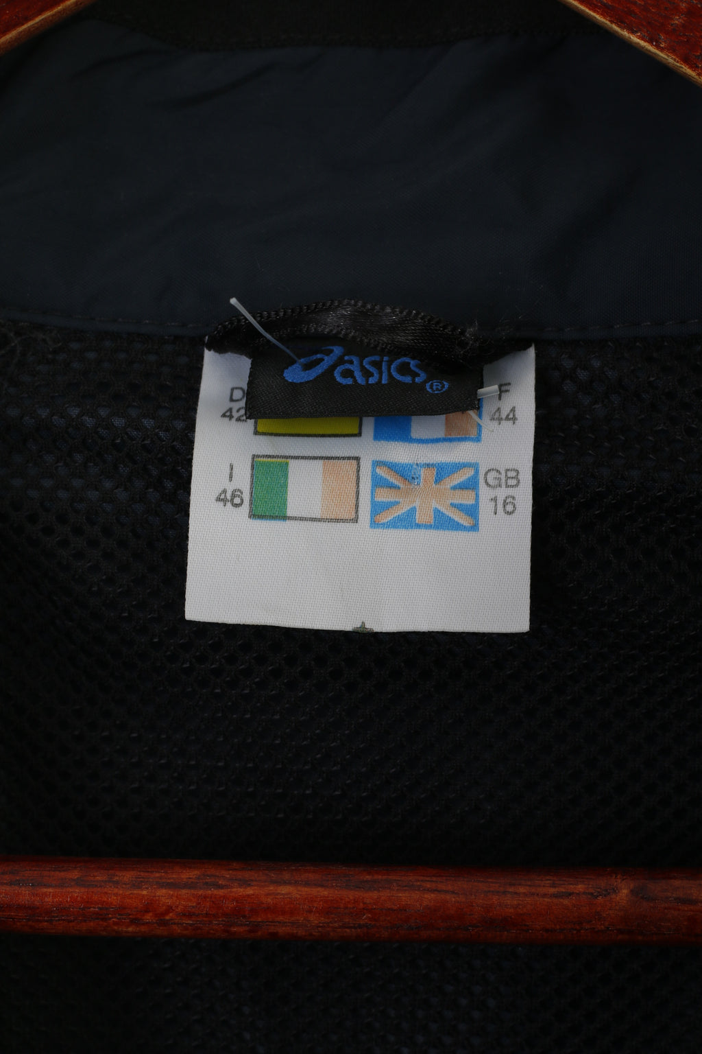 Asics Femmes 16 42 XL Veste Marine Run Activewear Fermeture Éclair Complète Manches Amovibles Haut