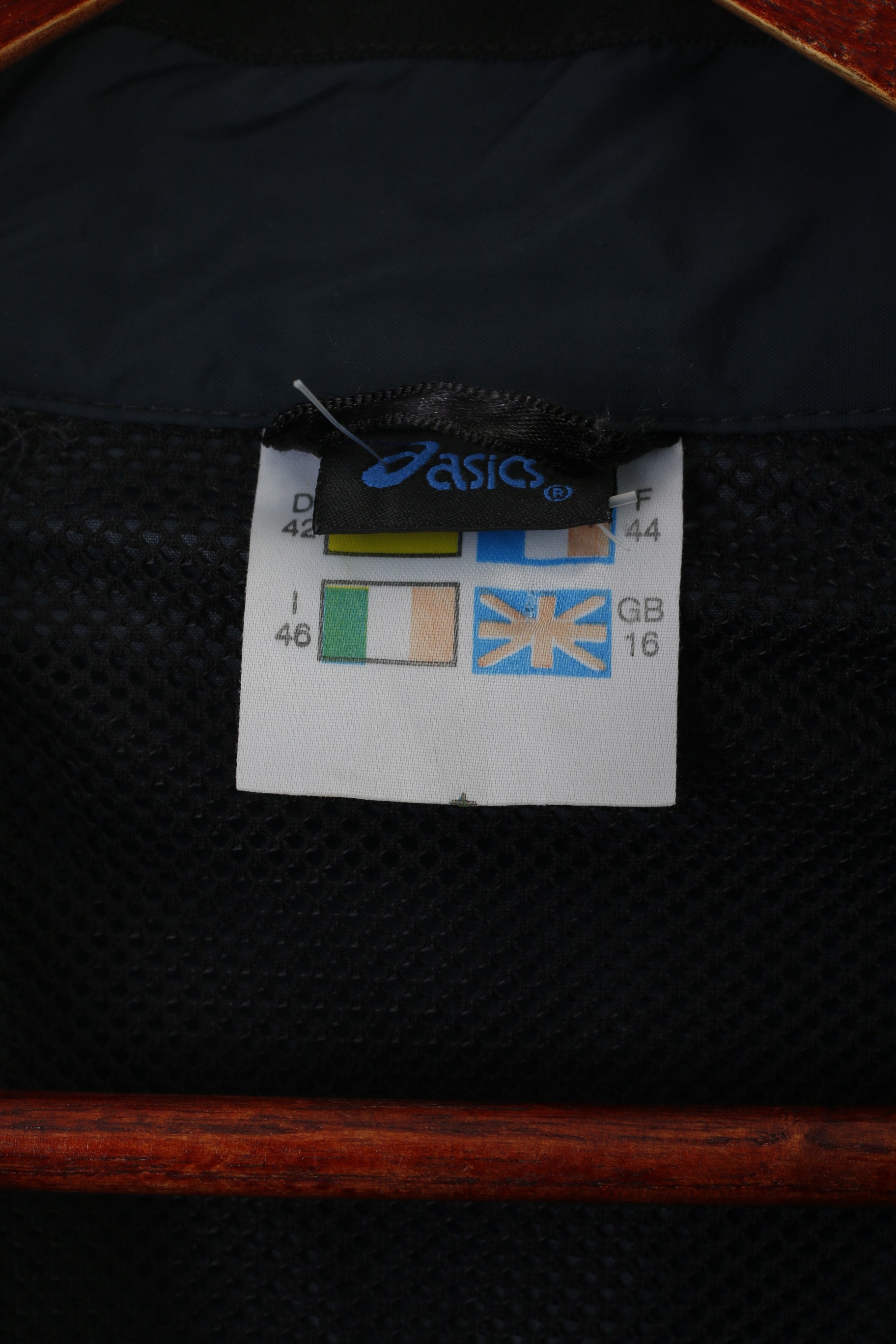 Asics Femmes 16 42 XL Veste Marine Run Activewear Fermeture Éclair Complète Manches Amovibles Haut