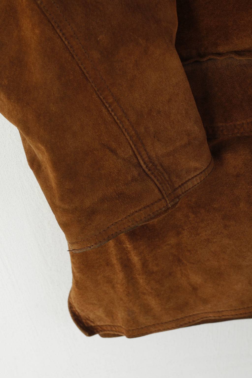 Aleksander Femmes 38 M Veste En Cuir Marron Vintage Western Simple Boutonnage Haut En Daim