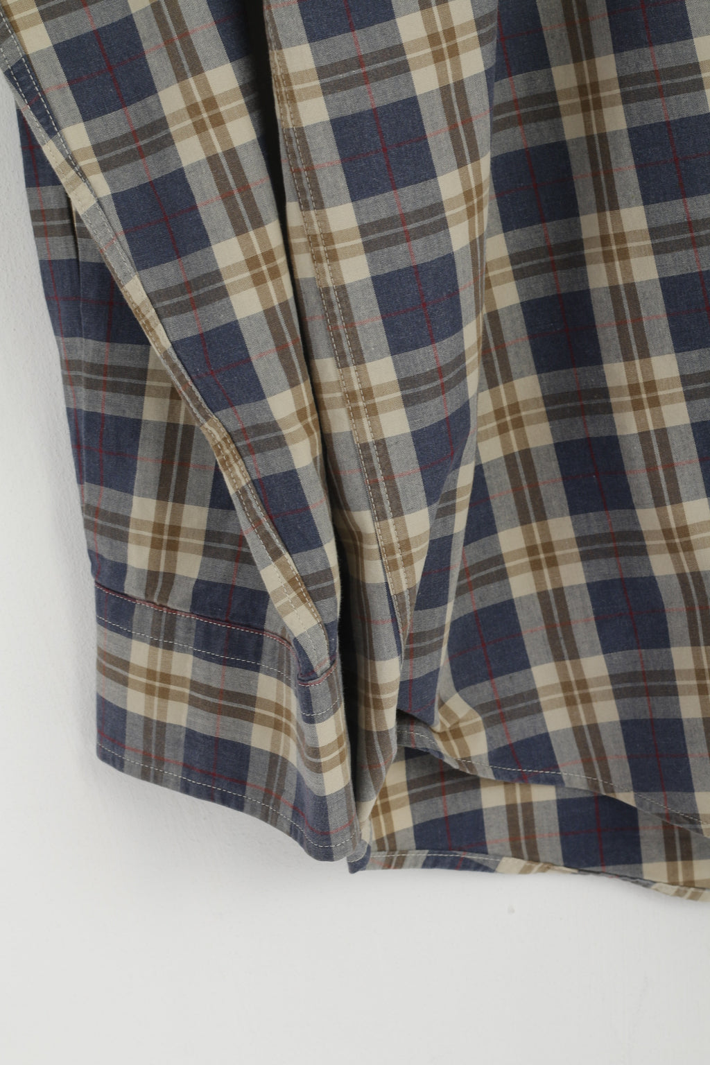 Gant Men M Casual Shirt Blue Check Sport Fit Adirondack Poplin Cotton Long Sleeve Top
