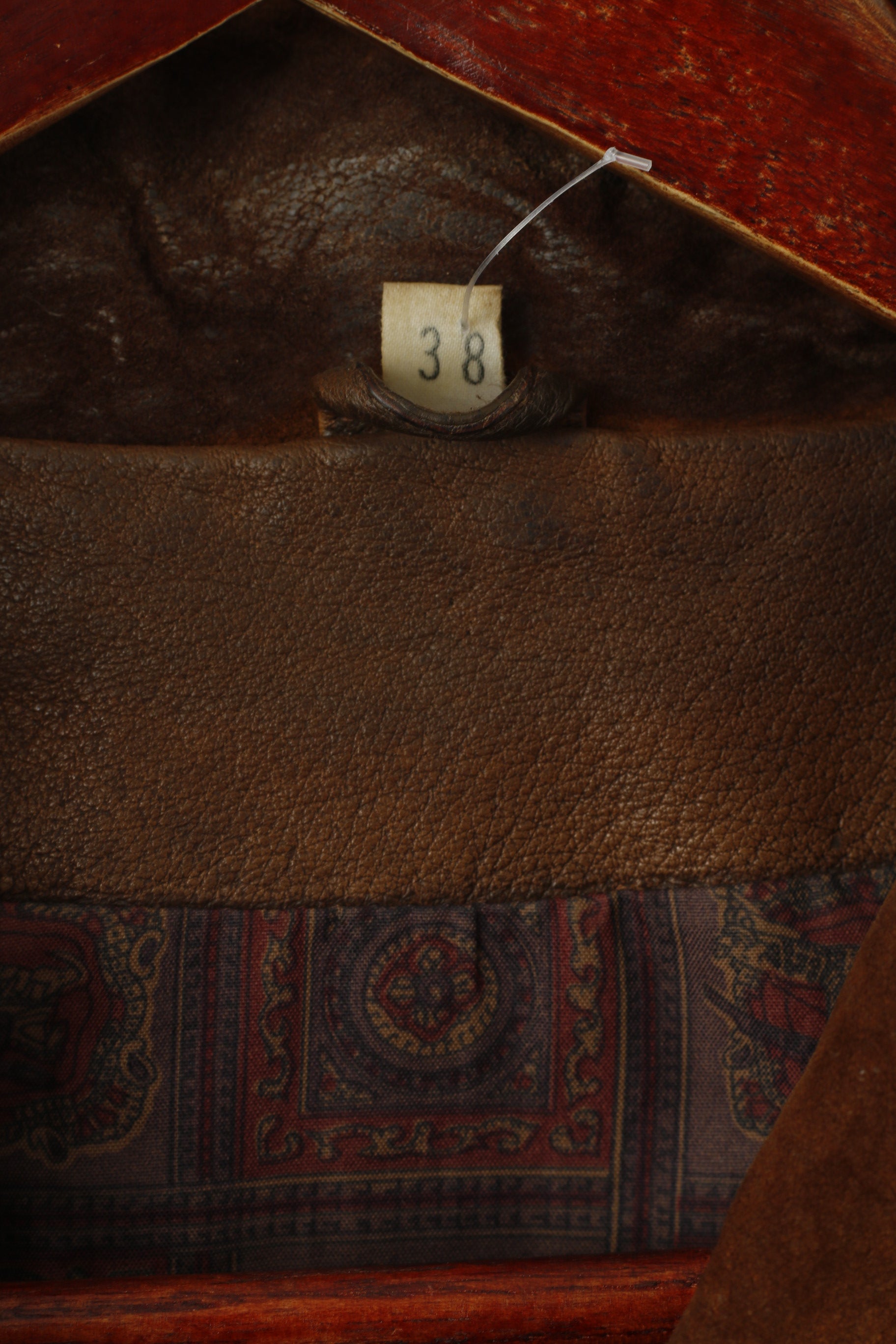 Aleksander Femmes 38 M Veste En Cuir Marron Vintage Western Simple Boutonnage Haut En Daim