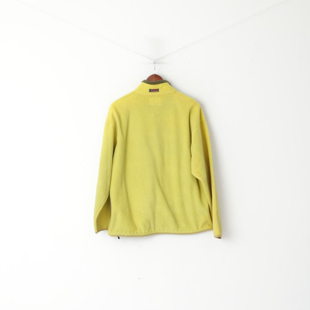 Peak Performance Men M Fleece Top Lime Pull Zip Neck Pocket Outdoor Top