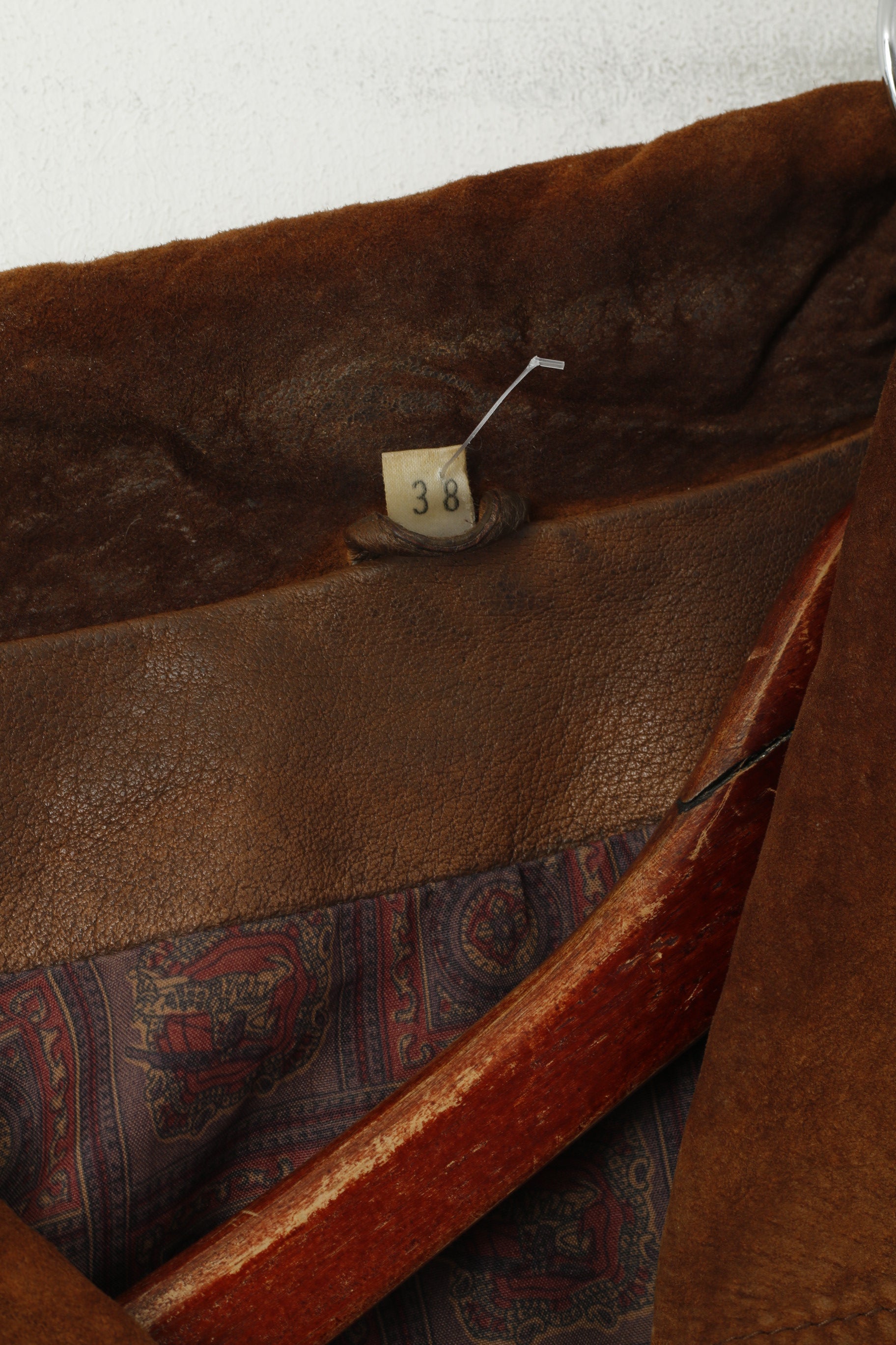 Aleksander Femmes 38 M Veste En Cuir Marron Vintage Western Simple Boutonnage Haut En Daim