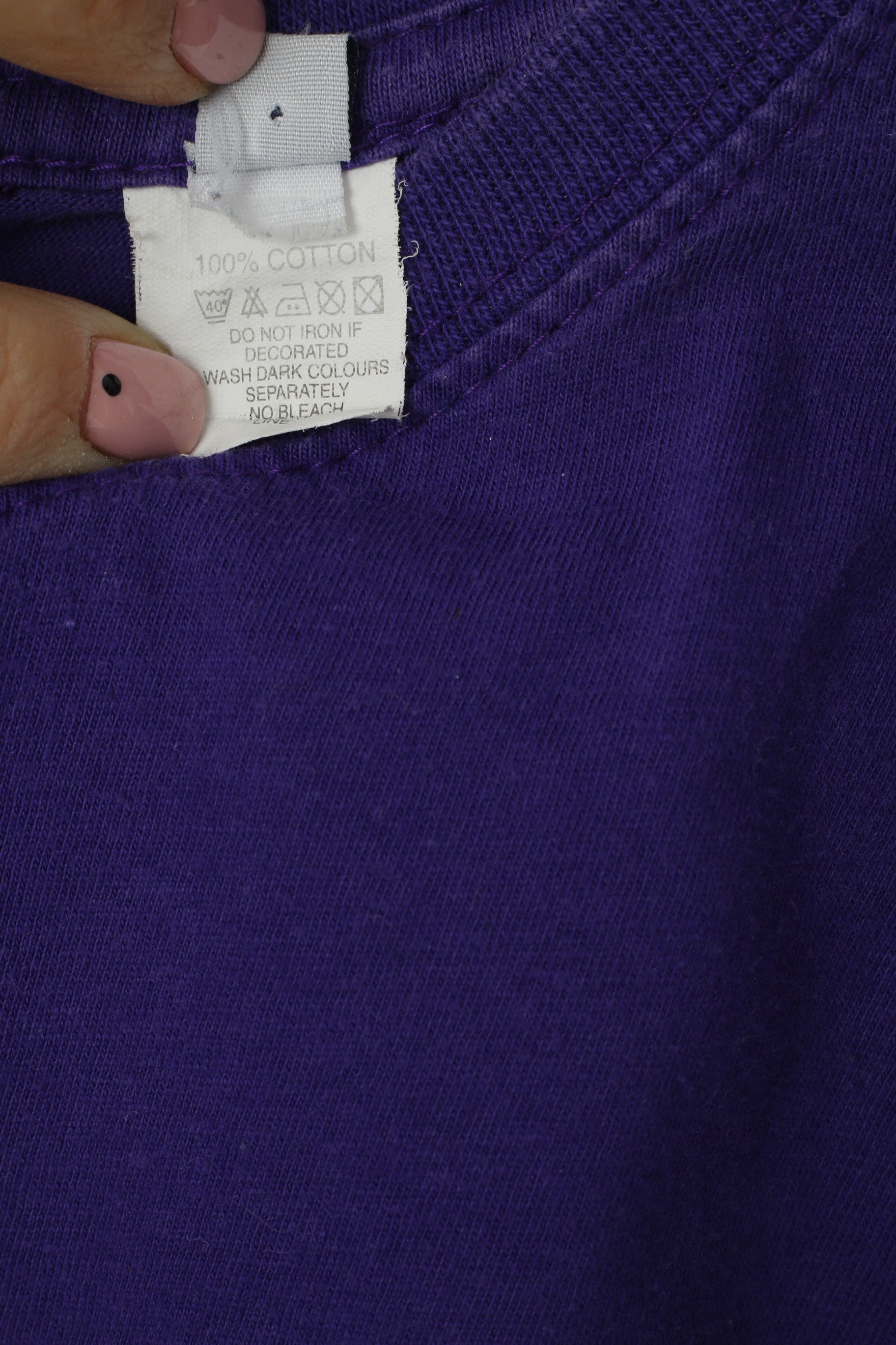 Armani Jeans Homme L (M) Chemise Violet Coton Graphique Slim Fit Ras du Cou Haut