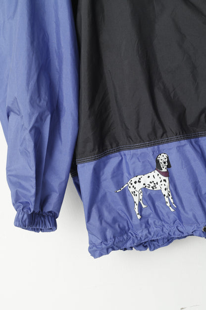 Hunde Wetter Women L Jacket Black Purple Pullover Nylon Waterproof Hooded Unisex Top