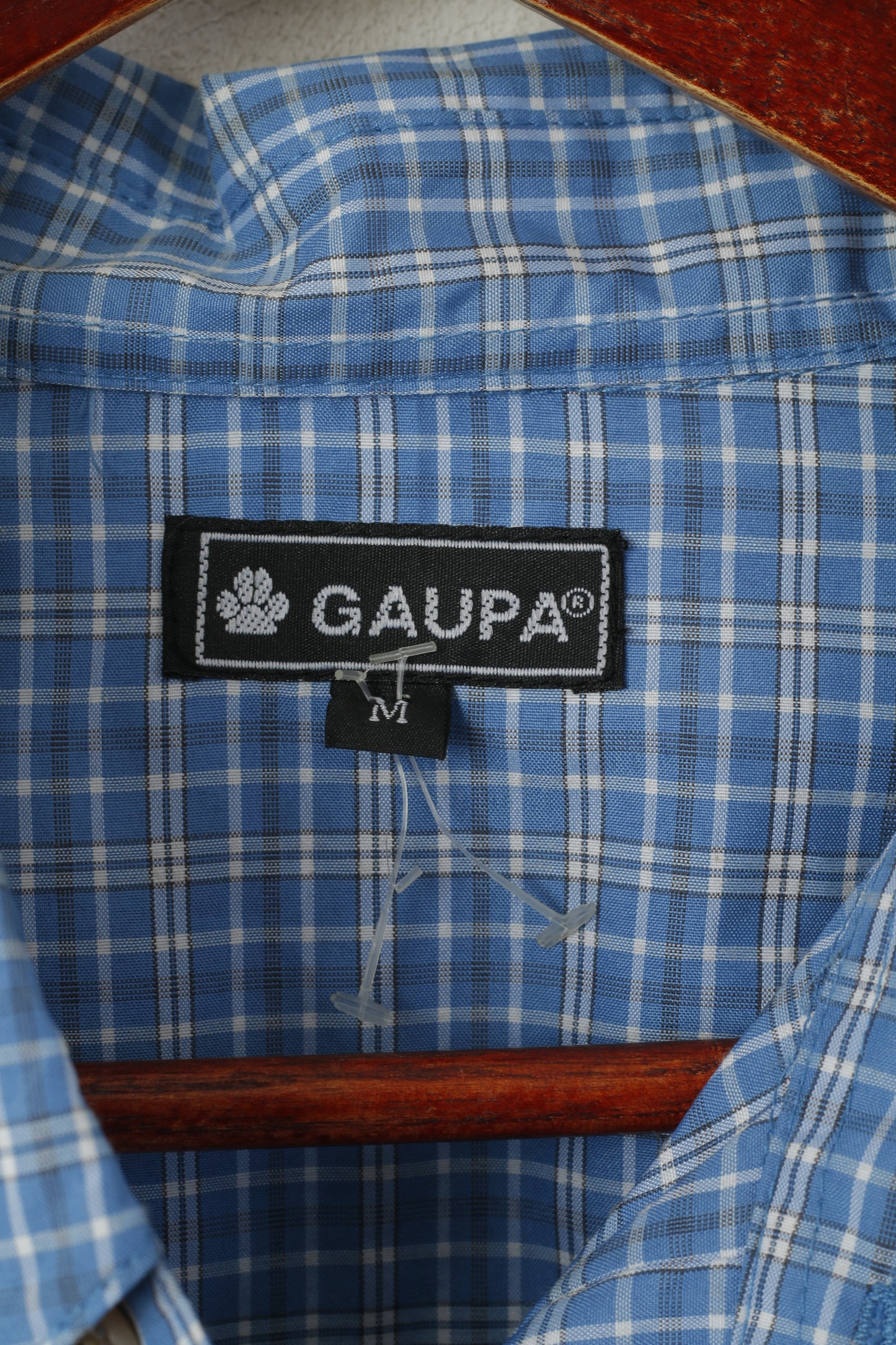 Gaupa Mes M Casual Shirt Blue Check Outdoor Rolled Up Sleeve Top