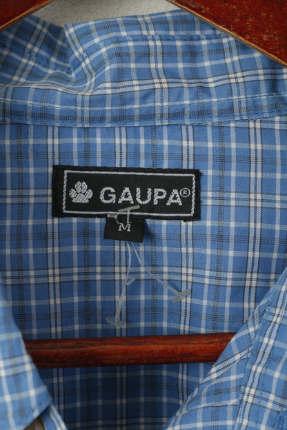 Camicia casual Gaupa Mes M. Top con maniche arrotolate per esterni a quadri blu