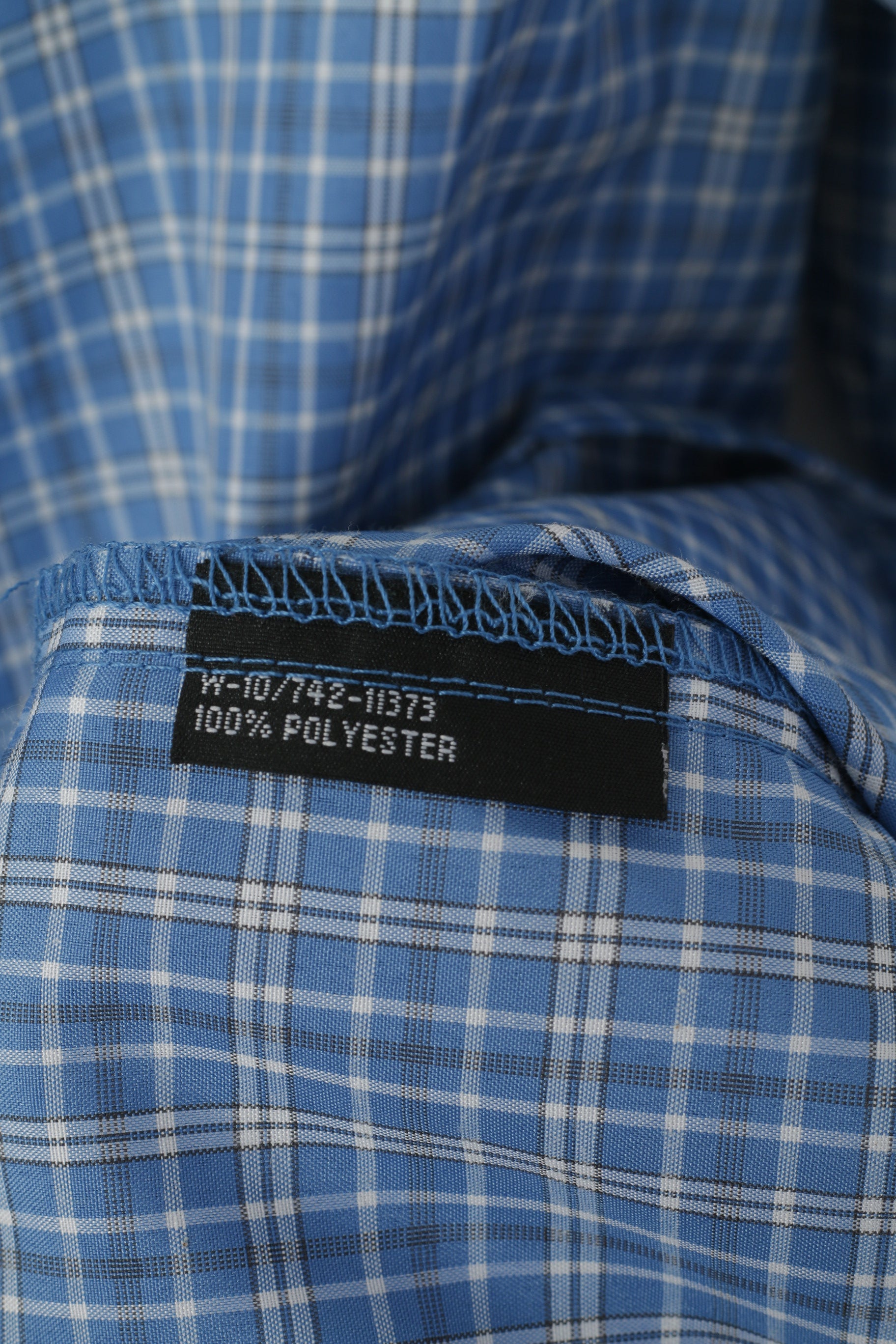 Gaupa Mes M Casual Shirt Blue Check Outdoor Rolled Up Sleeve Top