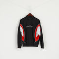 Saller Men M Sweatshirt Black Shiny Retro Zip Neck Sport Training Activewear Top