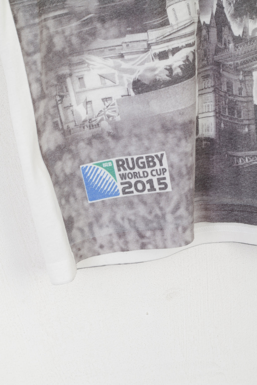 Maglia da uomo della Coppa del Mondo di Rugby 2015 con grafica grigia, maglietta sportiva con licenza IRB di Londra