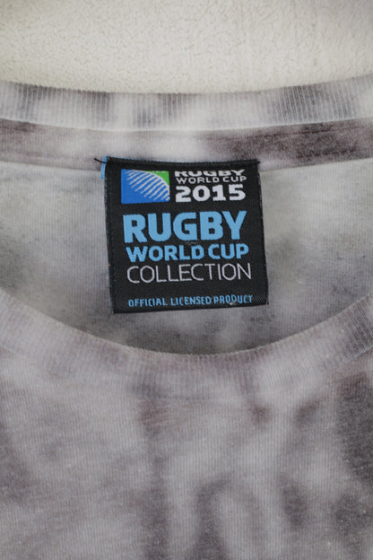 Maglia da uomo della Coppa del Mondo di Rugby 2015 con grafica grigia, maglietta sportiva con licenza IRB di Londra