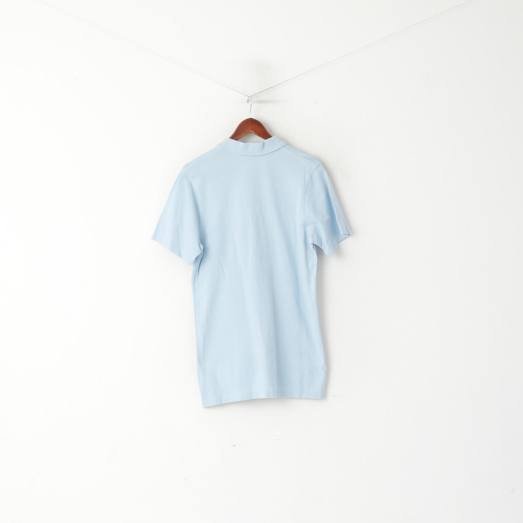 Polo Reebok da uomo XS in cotone blu Athletic Division slim fit con logo