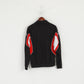 Saller Men M Sweatshirt Black Shiny Retro Zip Neck Sport Training Activewear Top