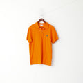 Lyle & Scott Club Men XL Polo Shirt Orange Cotton Short Sleeve Detailed Buttons Top