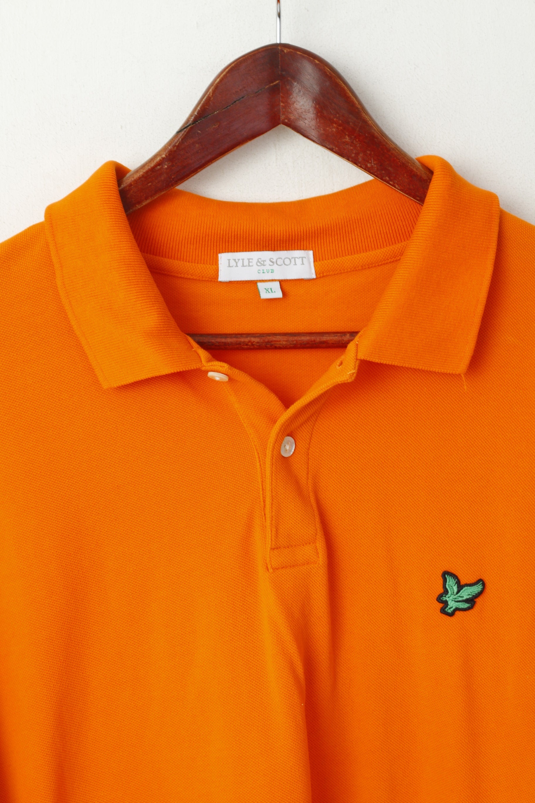 Polo XL da uomo Lyle &amp; Scott Club XL in cotone arancione a maniche corte con bottoni dettagliati