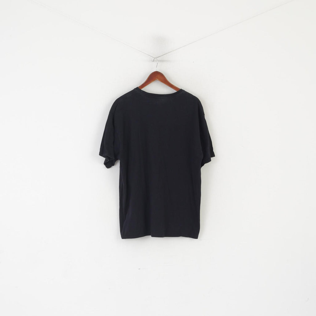 Gildan Man Of Steel Men 2XL T- Shirt Black Cotton Graphic Vintage Crew Neck Top