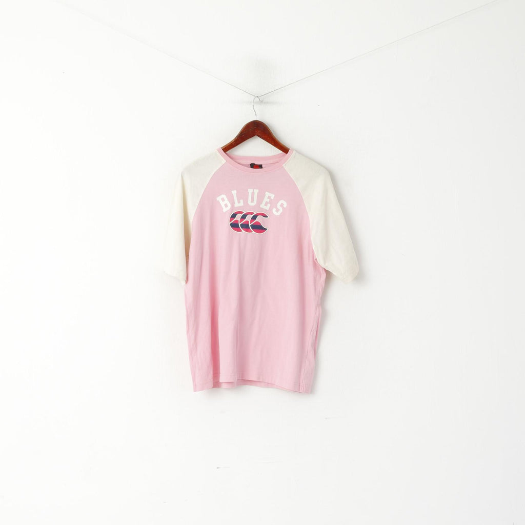 Canterbury de Nouvelle-Zélande Chemise pour Jeunes de 14 Ans Haut de Rugby en Coton Rose Blues Cardiff