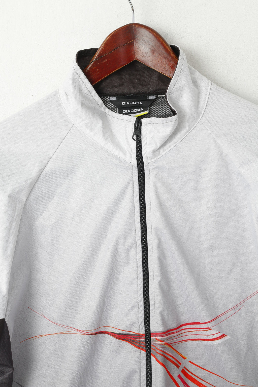 Giacca Diadora Uomo XL Grigio Run Full Zipper Windtex Activewear Top leggero