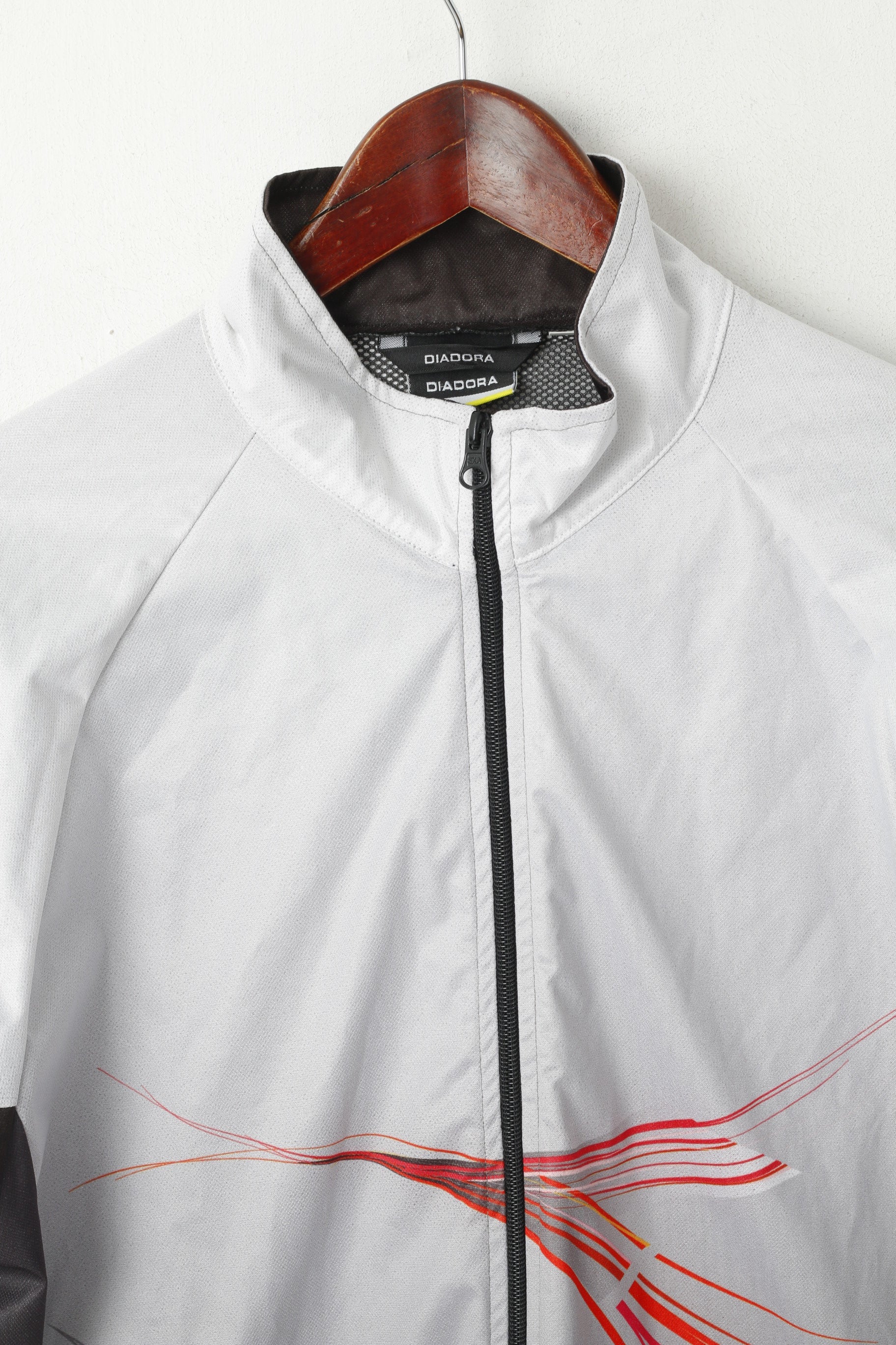 Giacca Diadora Uomo XL Grigio Run Full Zipper Windtex Activewear Top leggero