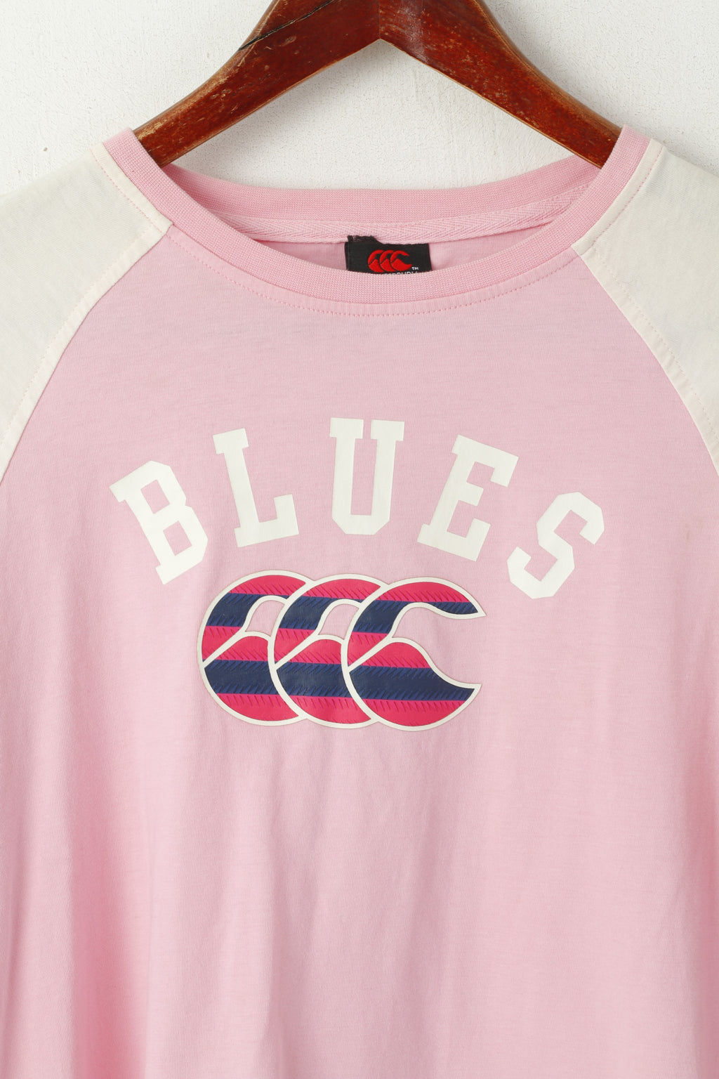 Canterbury de Nouvelle-Zélande Chemise pour Jeunes de 14 Ans Haut de Rugby en Coton Rose Blues Cardiff