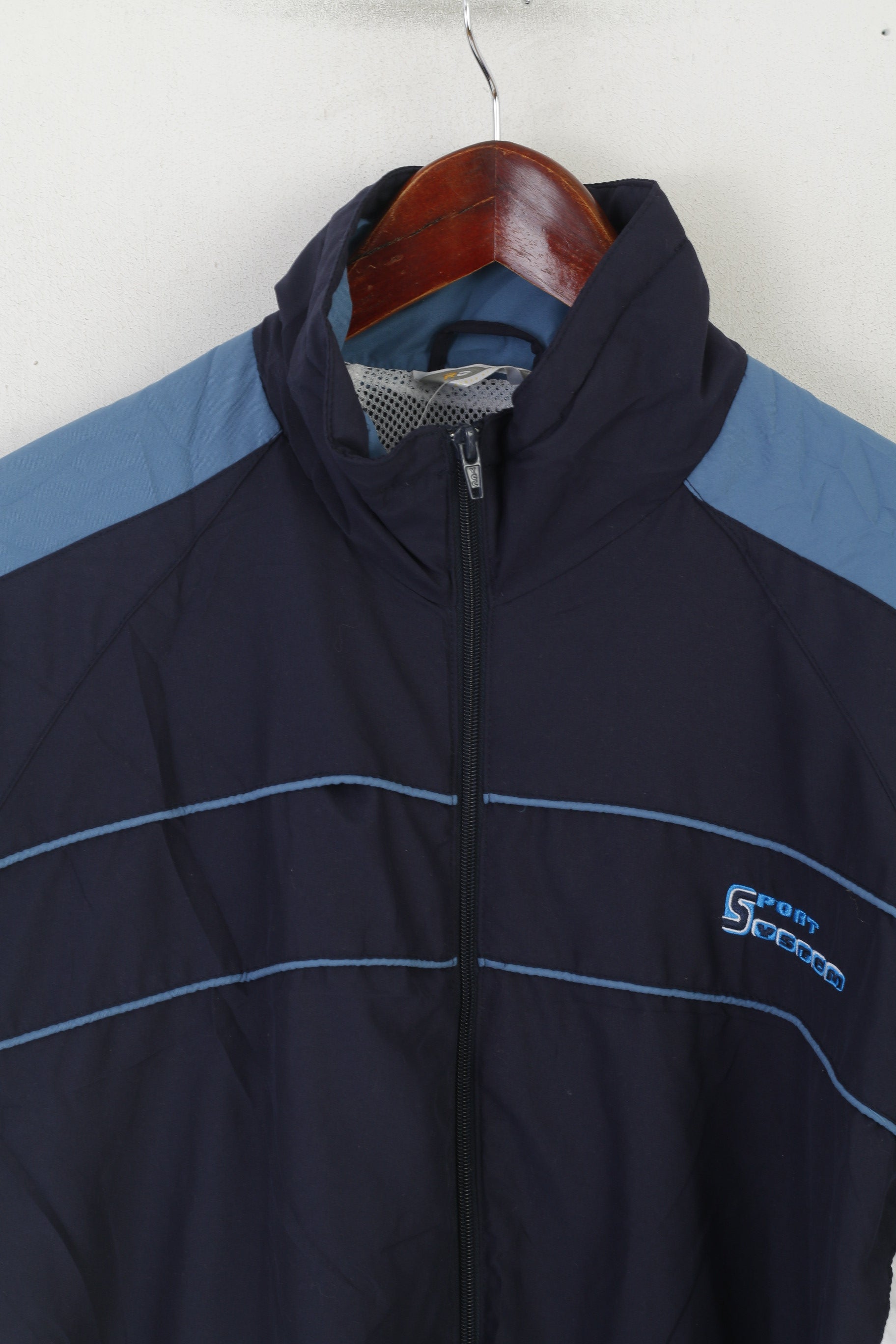 Rodeo Sports at C&A Men 52 L Jacket Navy Vintage Full Zipper Sportswear Top