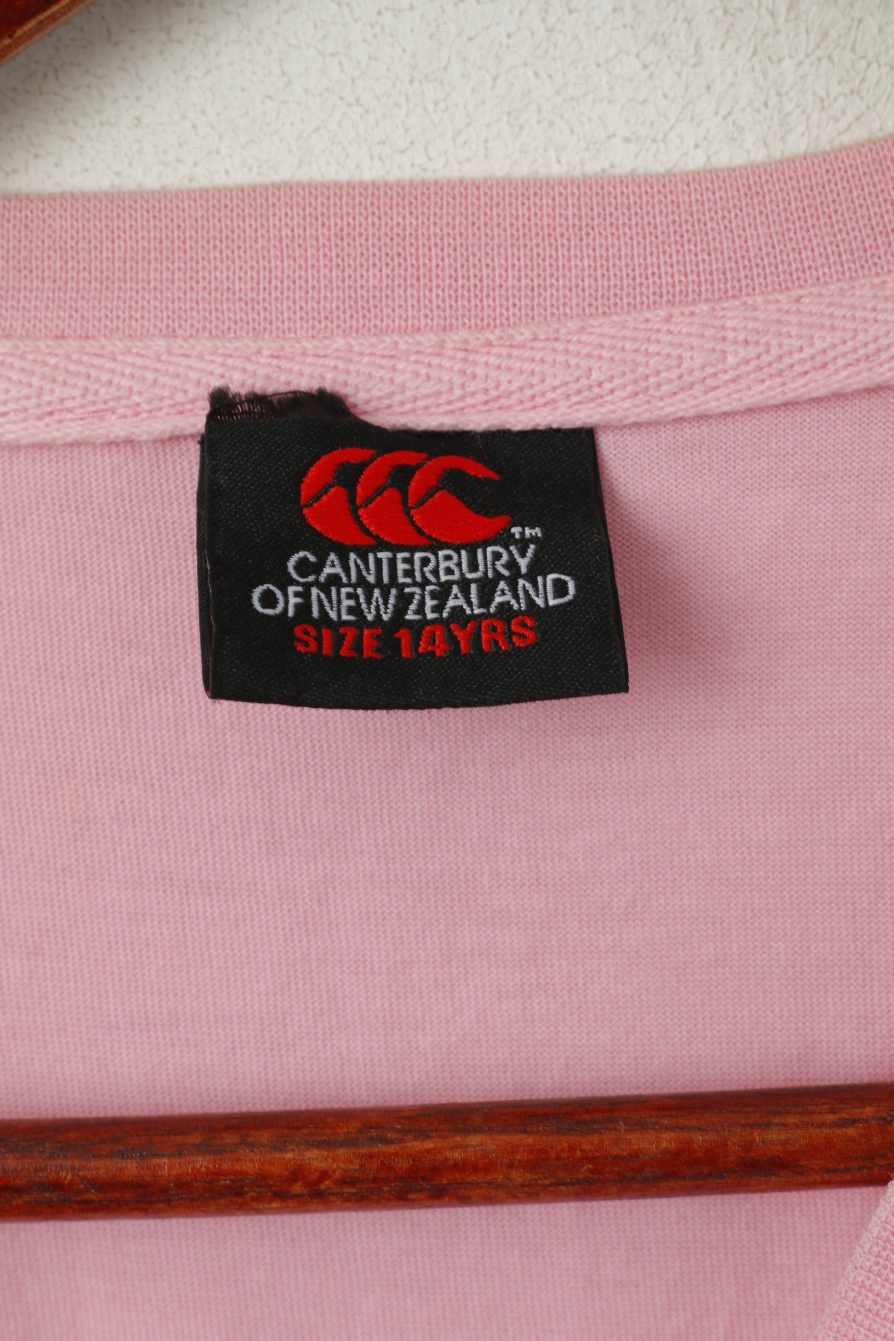 Canterbury de Nouvelle-Zélande Chemise pour Jeunes de 14 Ans Haut de Rugby en Coton Rose Blues Cardiff