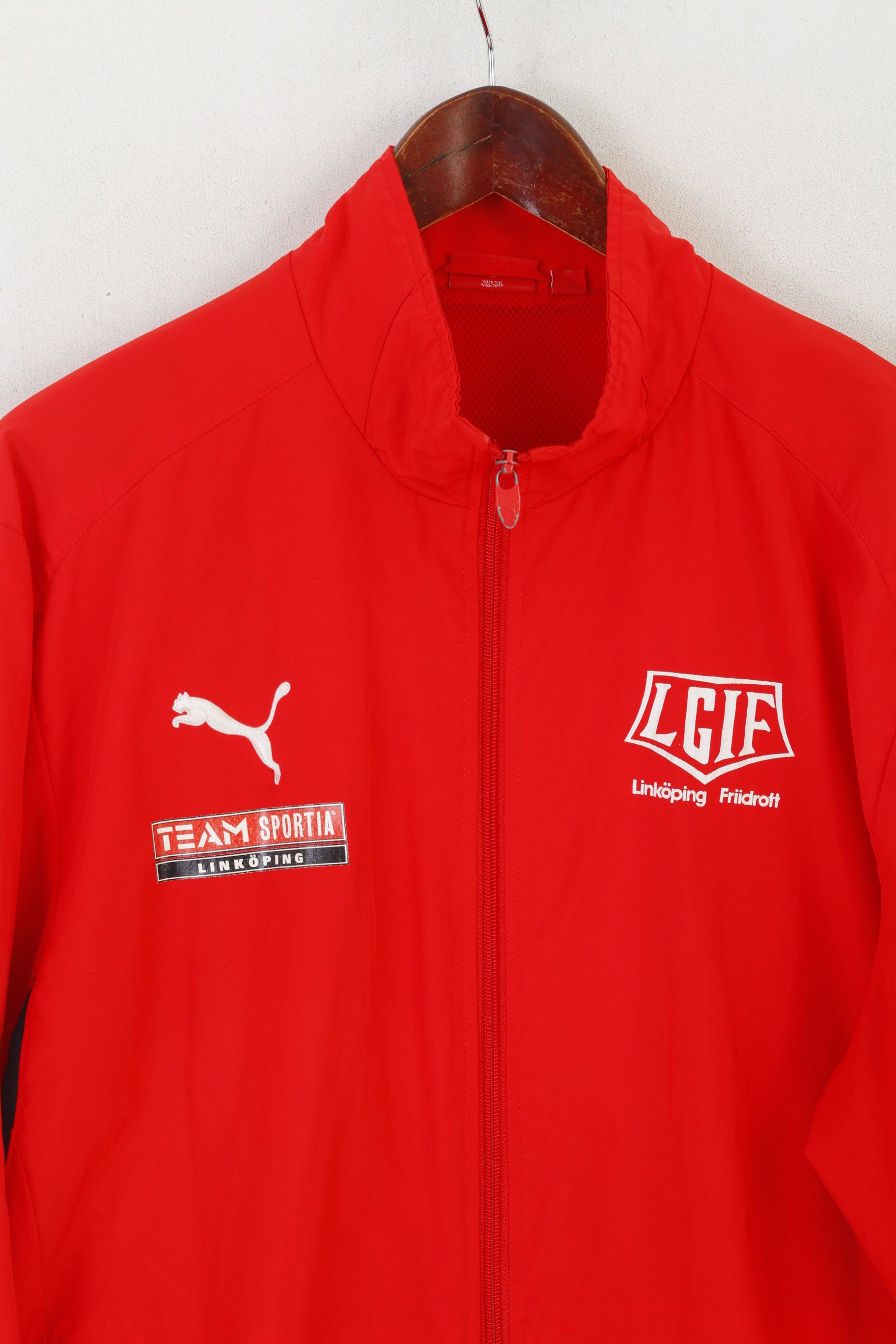 Giacca Puma Uomo L Rossa IFK Linköping Friidrott Abbigliamento sportivo leggero con cerniera