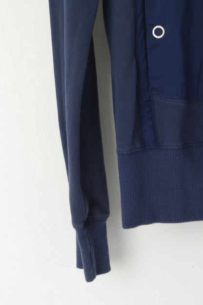 Reebok Women S Sweatshirt Navy Cotton Vintage Hooded Sport Top