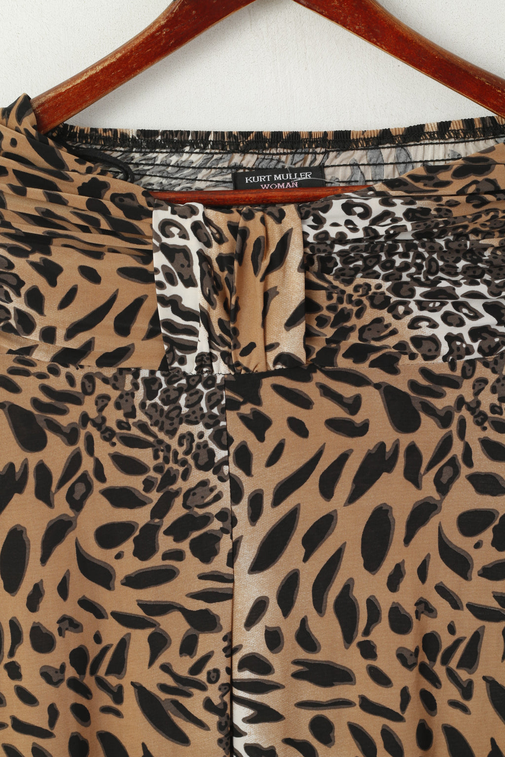 Kurt Muller Women S Maxi Dress Brown Animal Print Strapless Bandeau Summer