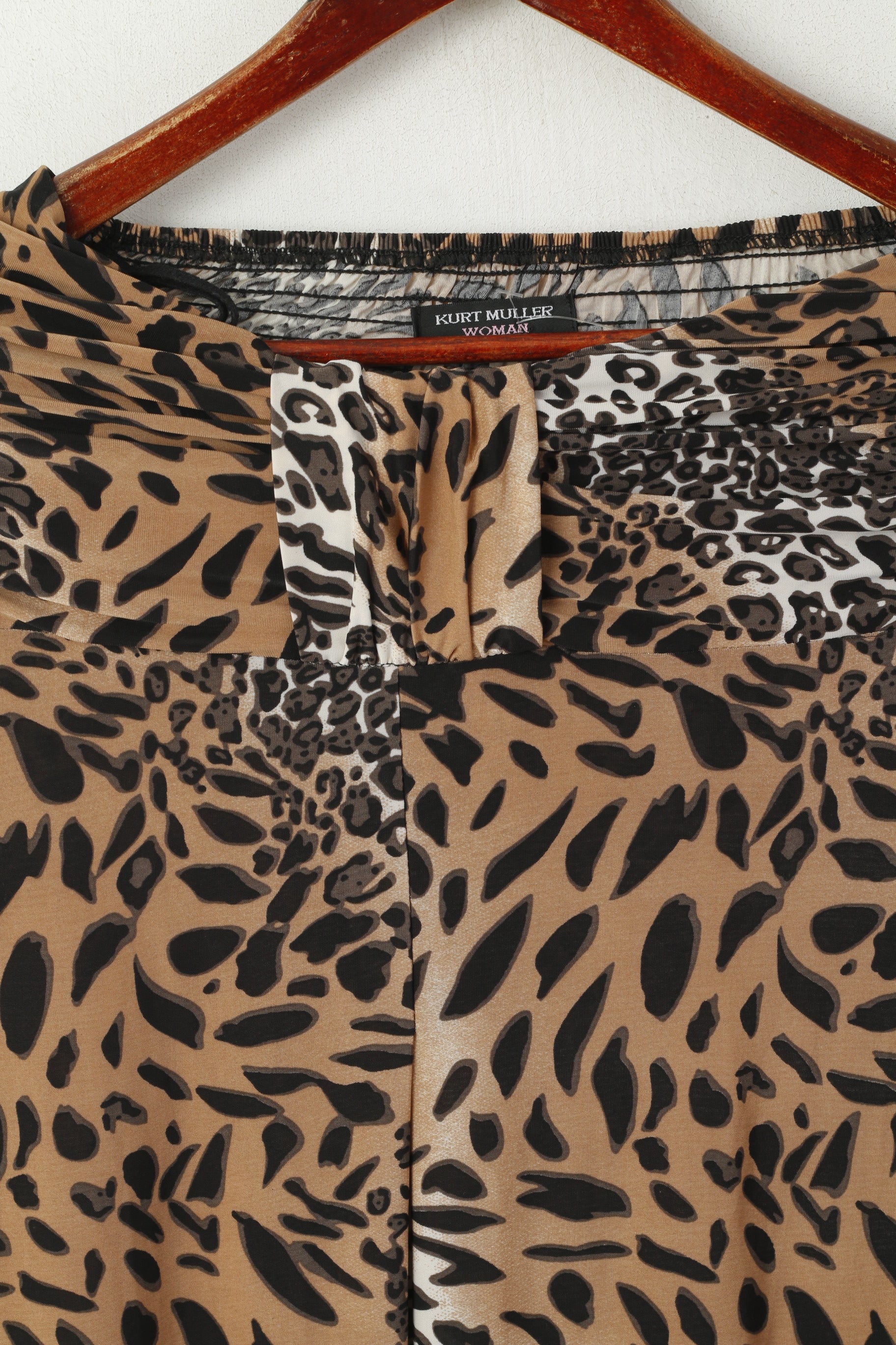 Kurt Muller Women S Maxi Dress Brown Animal Print Strapless Bandeau Summer