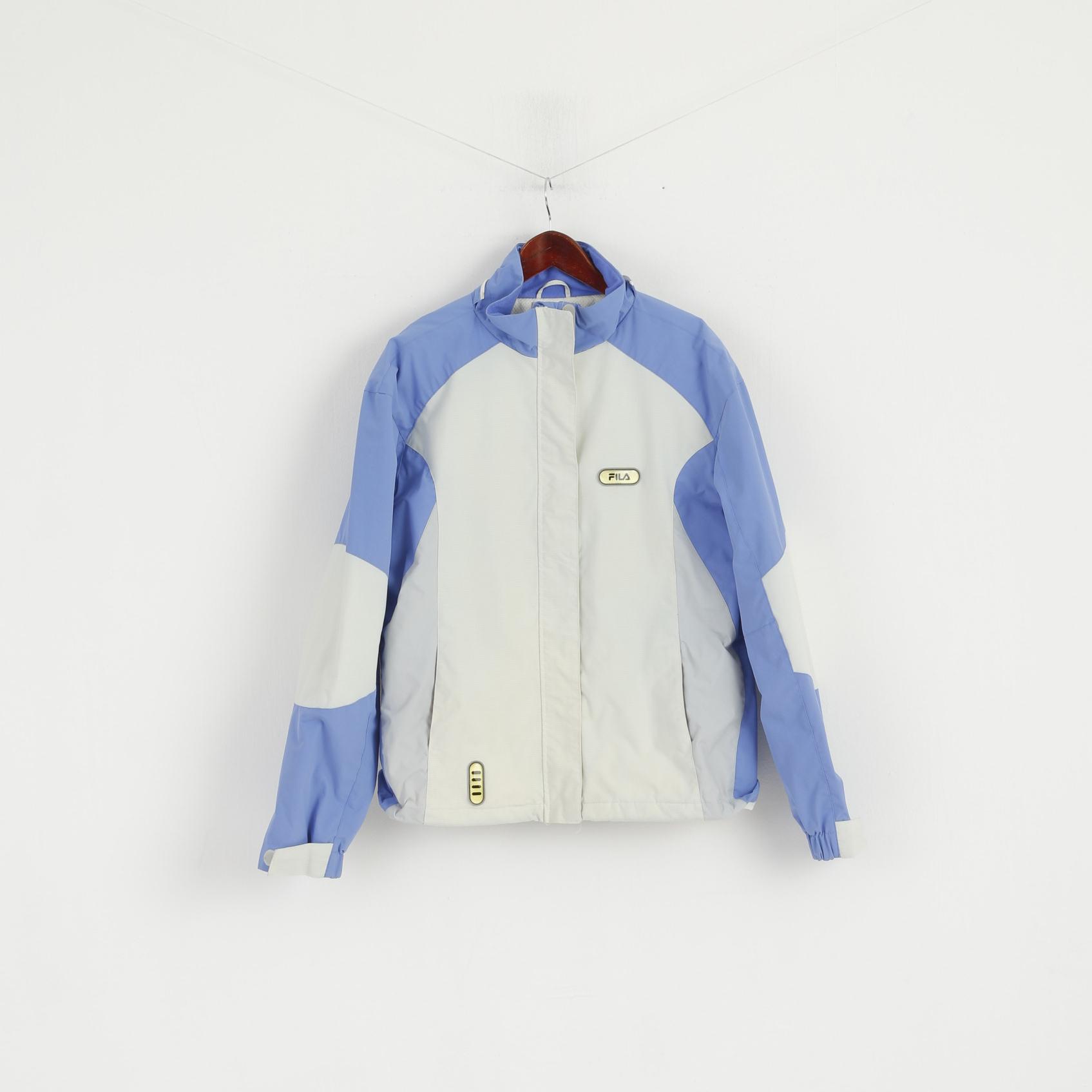 Giacca da sci FILA da donna 16 L Beige Blu Snowboard Nylon Impermeabile con cerniera