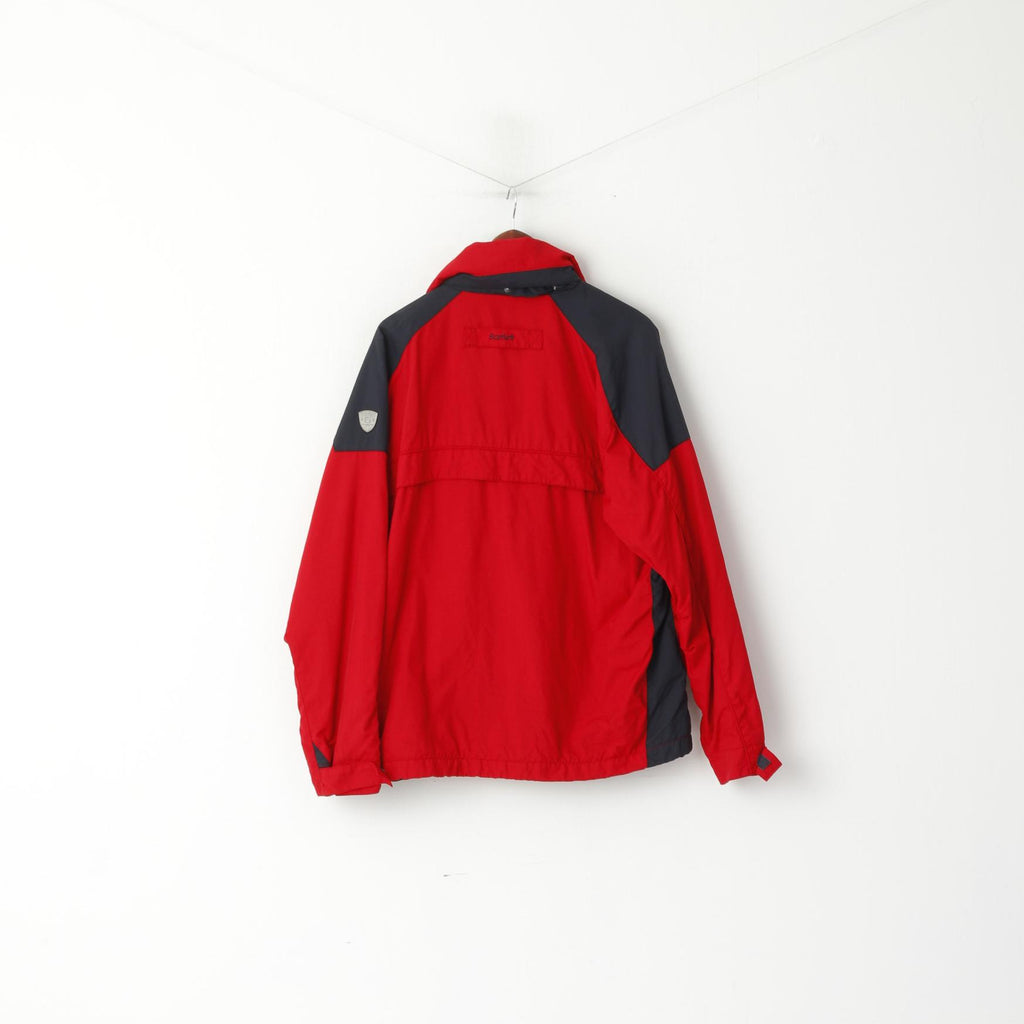 Bartlett Sports Hommes 52 L Veste Rouge Nylon Imperméable À Capuche Cachée Survêtement Parka Top