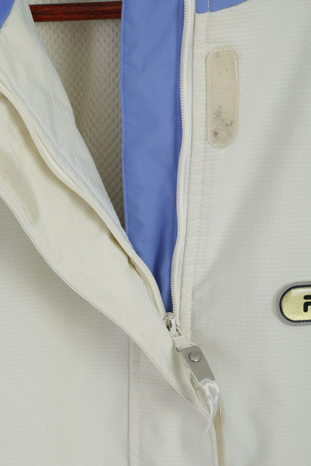 Giacca da sci FILA da donna 16 L Beige Blu Snowboard Nylon Impermeabile con cerniera