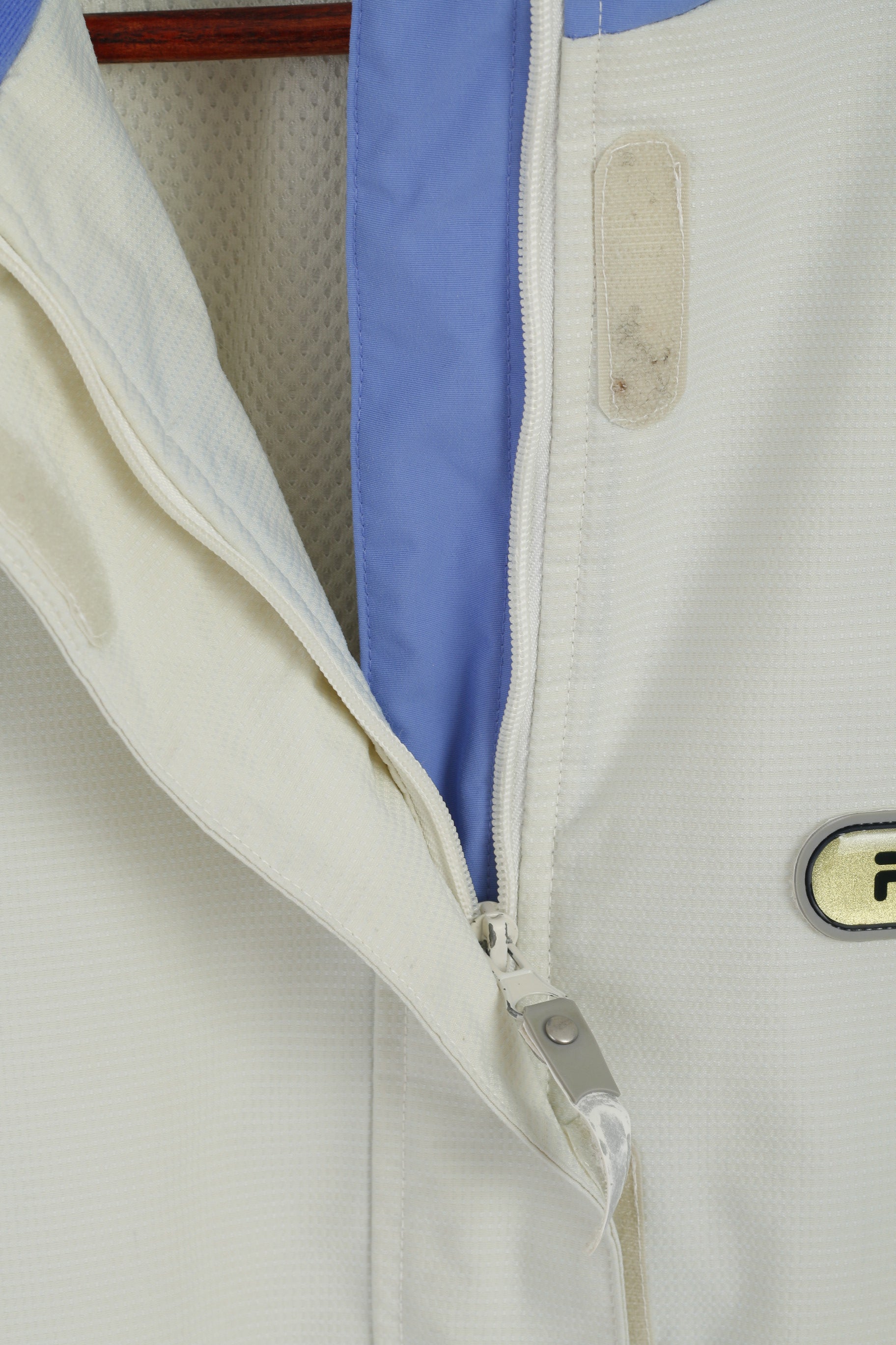 Giacca da sci FILA da donna 16 L Beige Blu Snowboard Nylon Impermeabile con cerniera