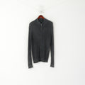 Calvin Klein Jeans Hommes XXL (XL) Cardigan Gris Délavé Vintage Coton Zip Up Stretch Pull
