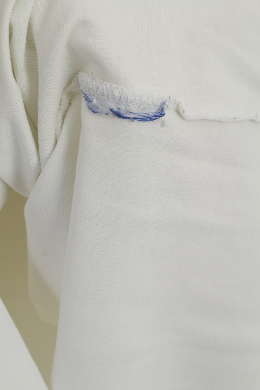 Camicia Reebok da uomo M. Top in cotone bianco beige con logo ricamato vintage girocollo