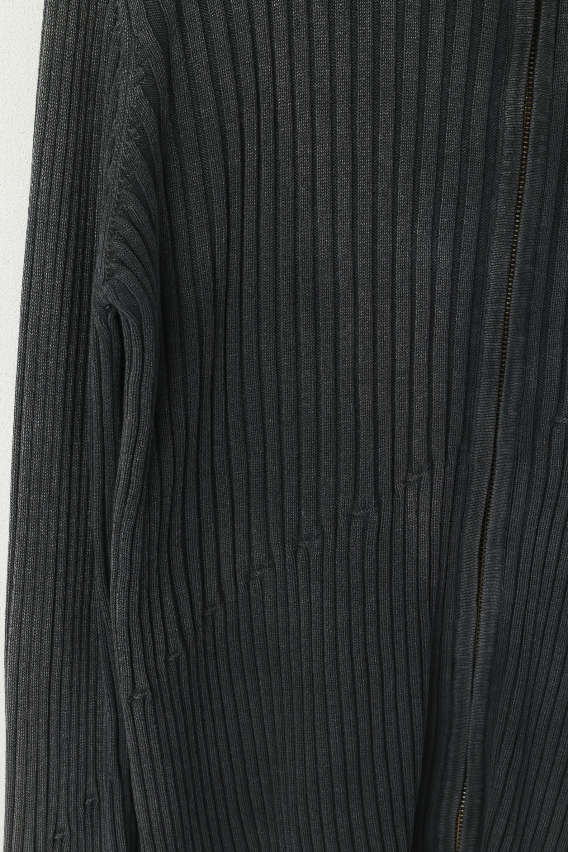 Calvin Klein Jeans Hommes XXL (XL) Cardigan Gris Délavé Vintage Coton Zip Up Stretch Pull