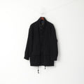 Bugatti Men 50 XXL Jacket Black Wool Full Zipper Pockets Vintage Classic Coat