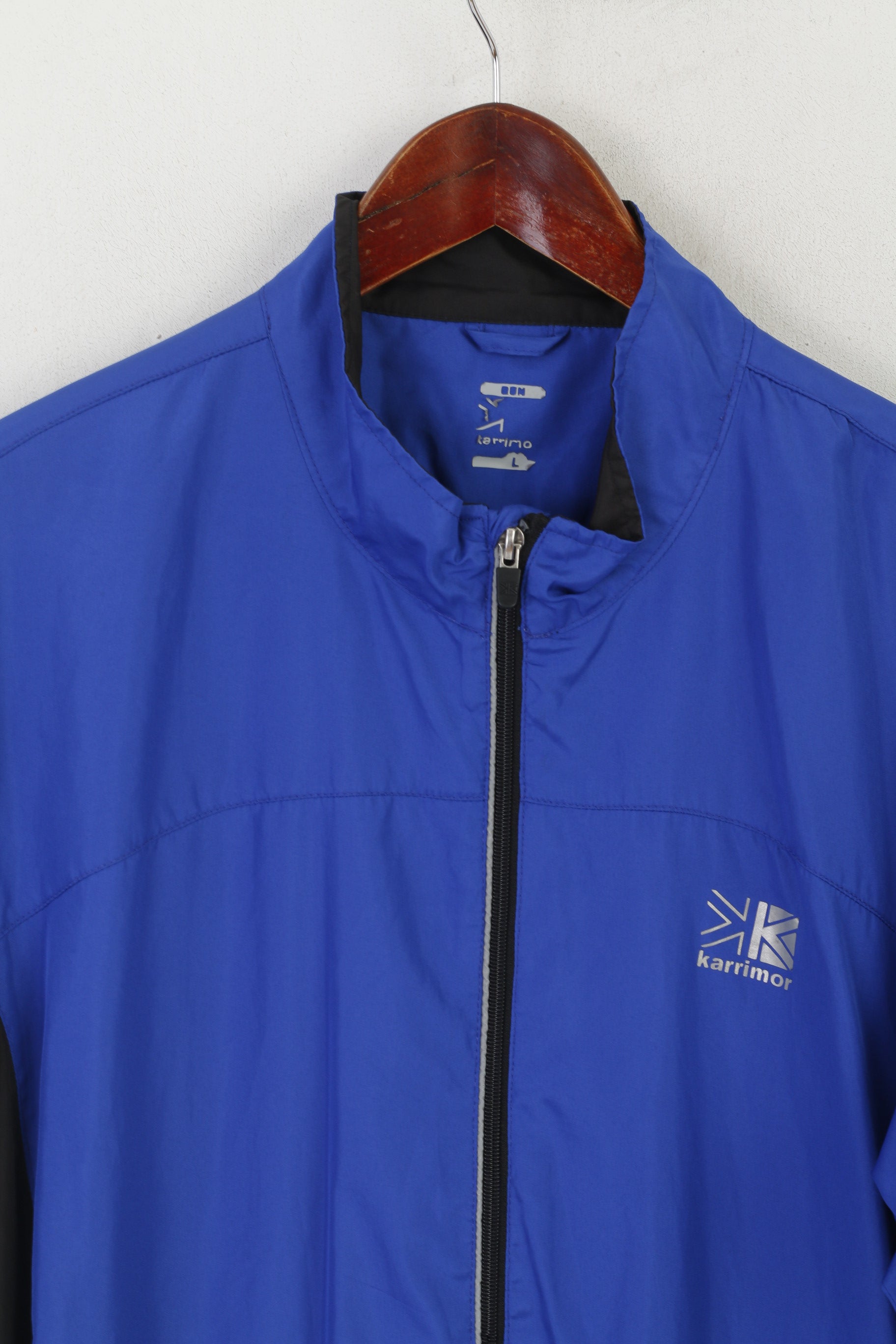 Karrimor Hommes L Veste Bleu Léger Course Réfléchissant Sport Formation Zip Up Top