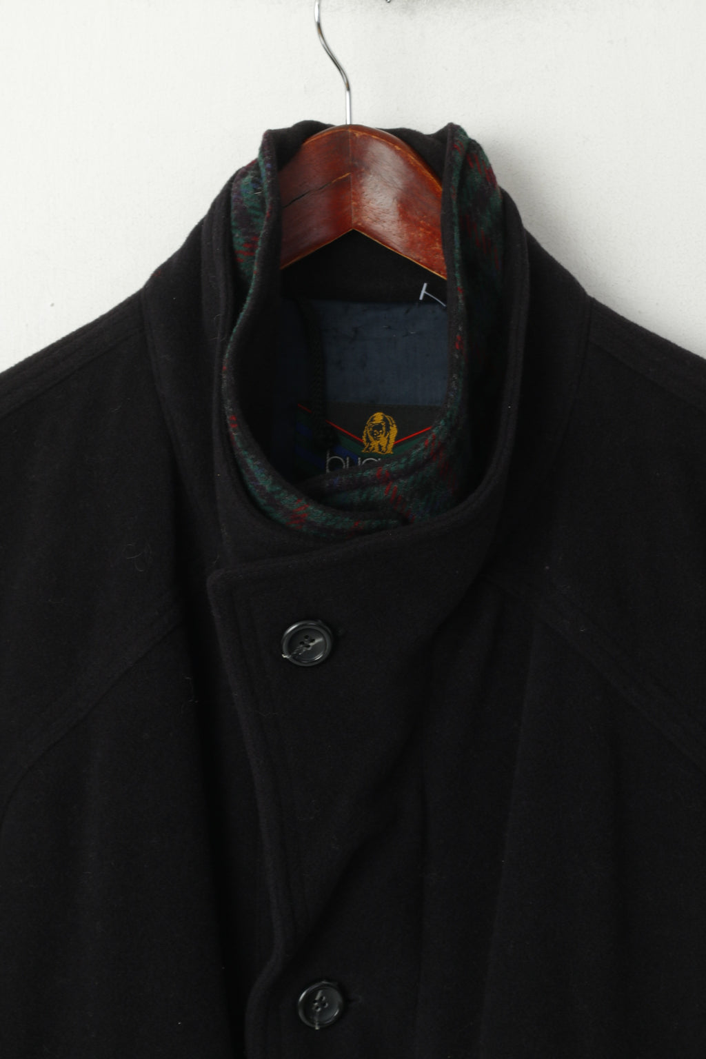 Bugatti Hommes 50 XXL Veste Laine Noire Poches Zippées Complètes Vintage Manteau Classique