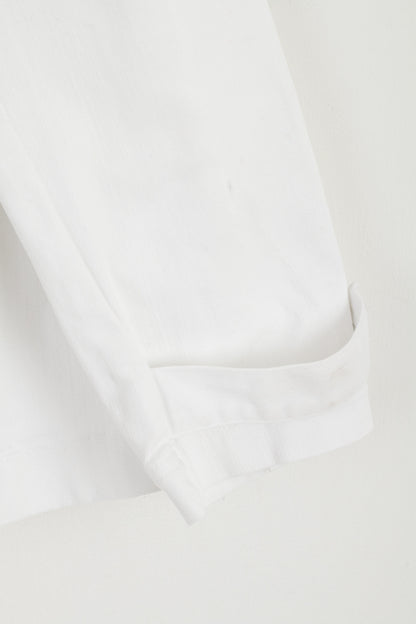 Ralph Lauren Jeans Co. Premium Femmes L Veste Blazer court en coton blanc Keystone