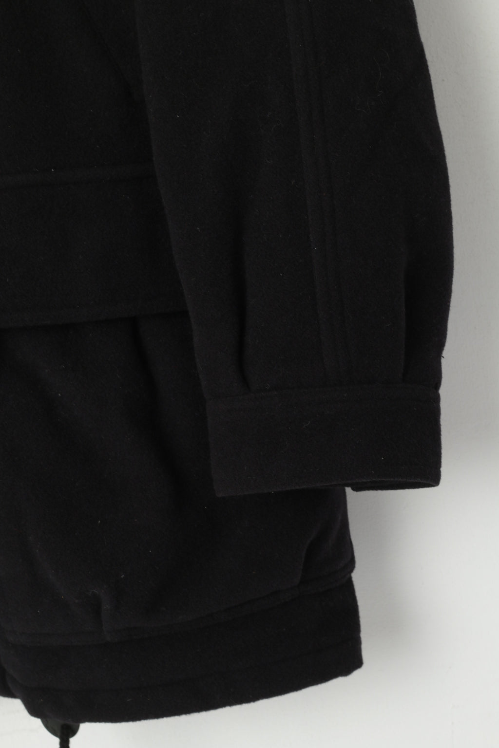 Bugatti Hommes 50 XXL Veste Laine Noire Poches Zippées Complètes Vintage Manteau Classique