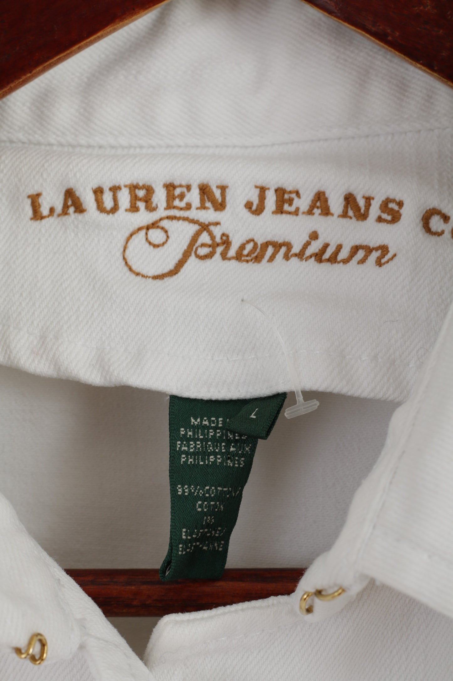 Ralph Lauren Jeans Co. Premium Femmes L Veste Blazer court en coton blanc Keystone