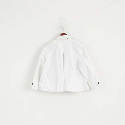Ralph Lauren Jeans Co. Premium Women L Jacket White Cropped Cotton Blazer Keystone