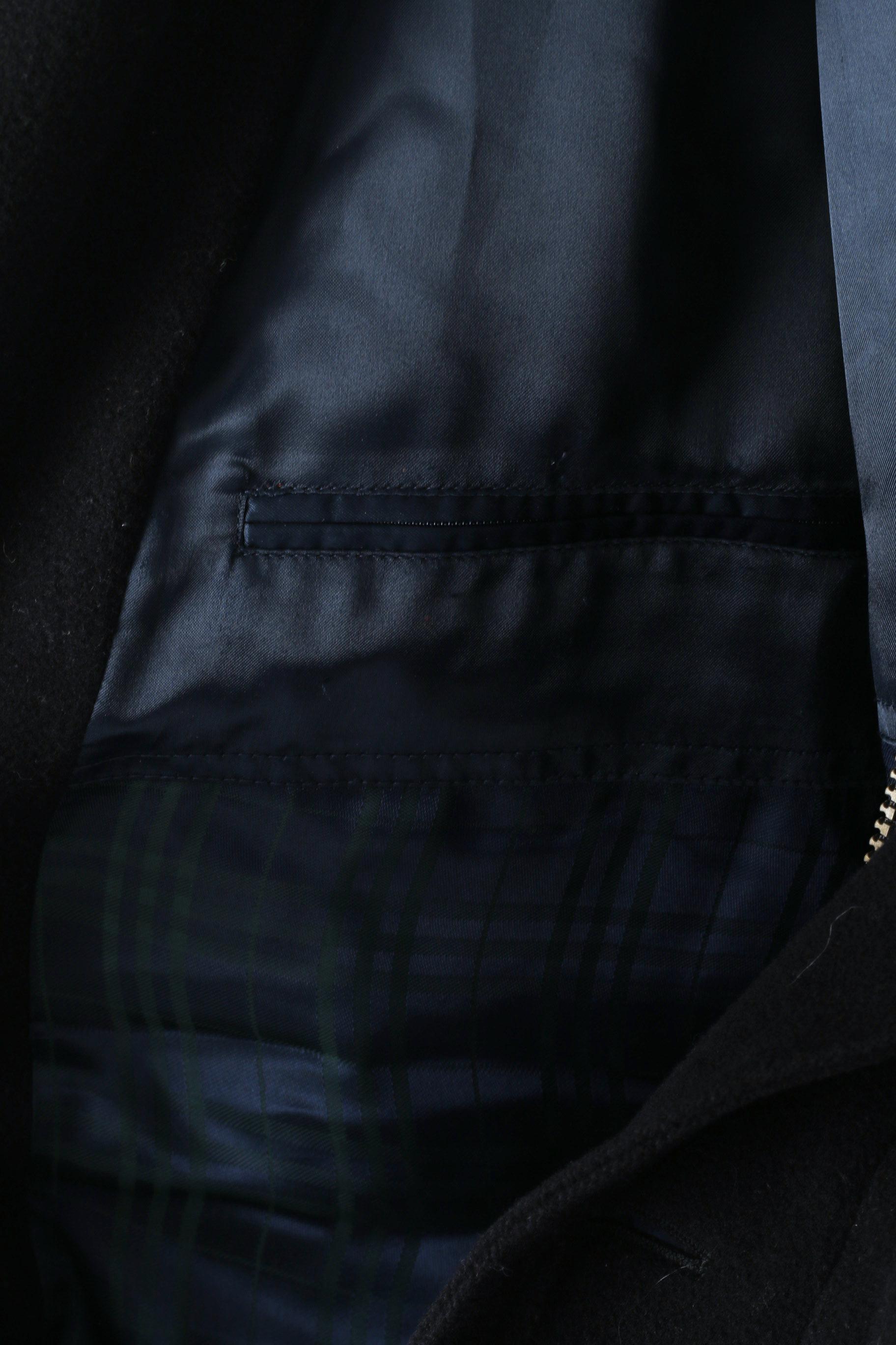 Bugatti Hommes 50 XXL Veste Laine Noire Poches Zippées Complètes Vintage Manteau Classique