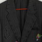 St Michael Men 40 102cm Blazer Grey Striped Hand Made Emroidered Stag Party Jacket