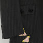 St Michael Men 40 102cm Blazer Grey Striped Hand Made Emroidered Stag Party Jacket